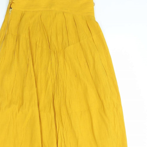AMANDA BLAKE Womens Yellow   A-Line Skirt Size 12