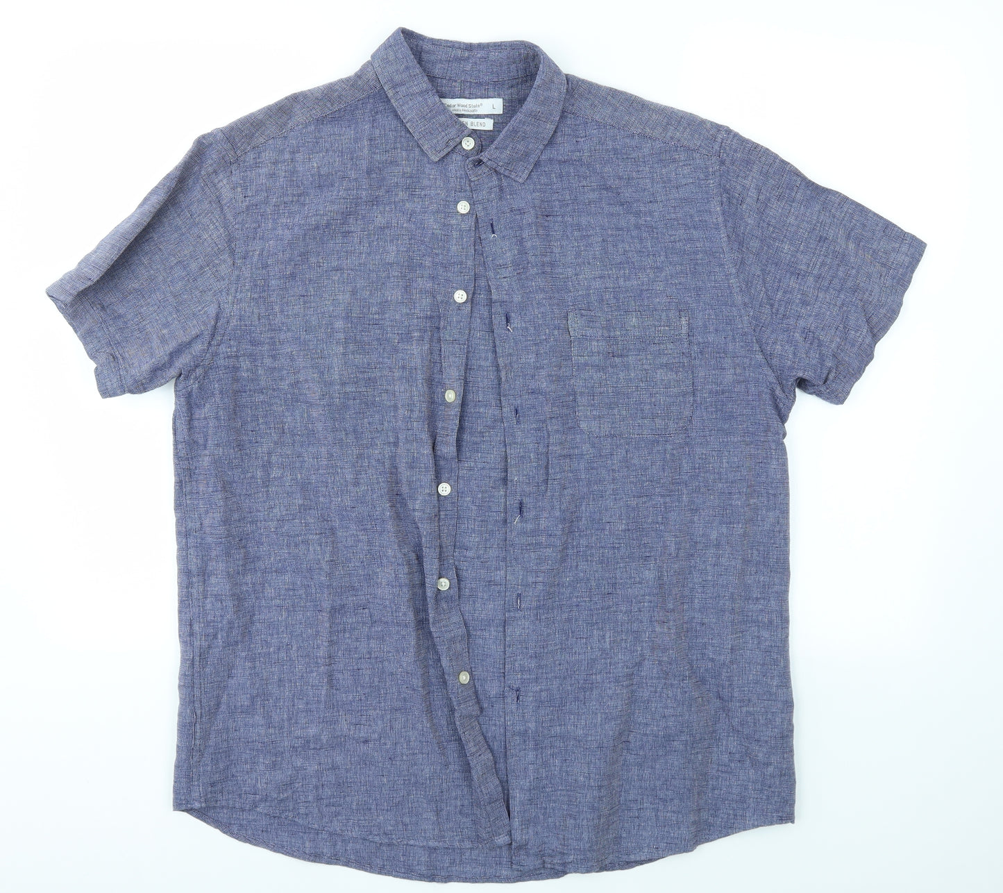 Cedar Wood State Mens Blue    Button-Up Size L