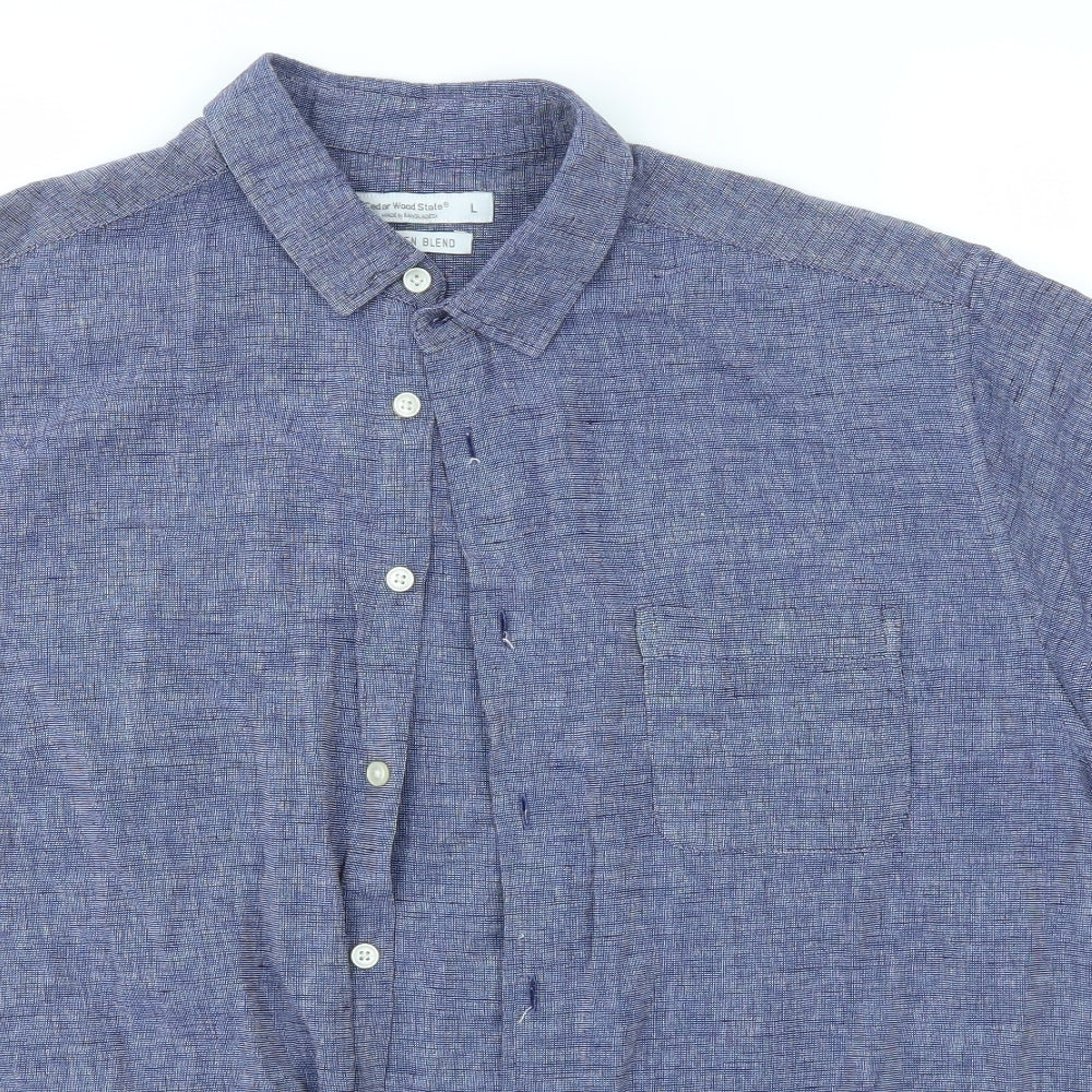 Cedar Wood State Mens Blue    Button-Up Size L
