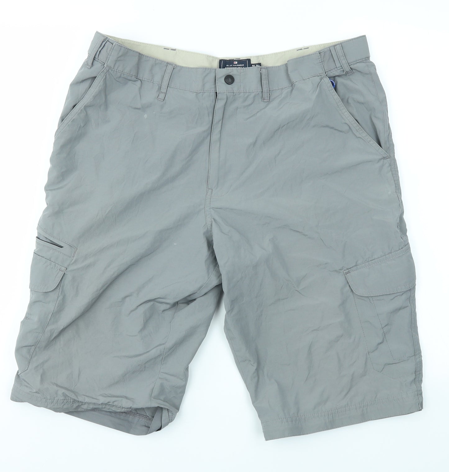 Blue Harbour Mens Grey   Cargo Shorts Size 36 in