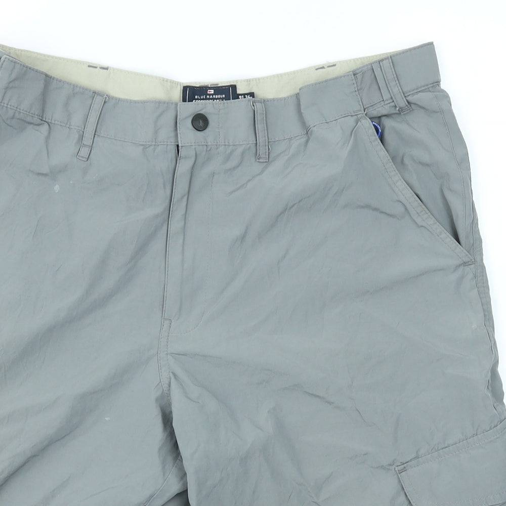 Blue Harbour Mens Grey   Cargo Shorts Size 36 in