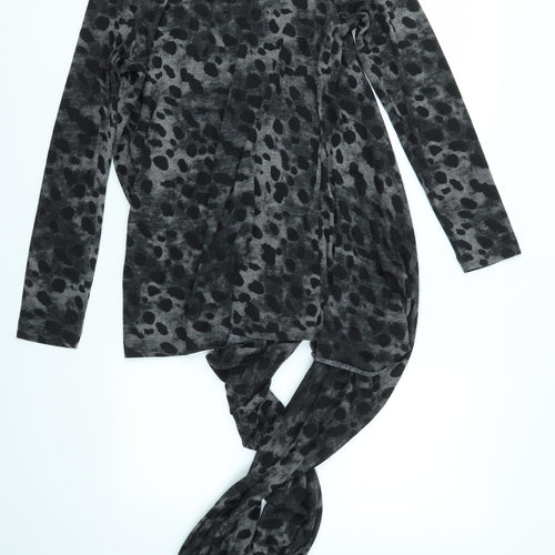 Womens Grey Animal Print  Cardigan Jumper Size M