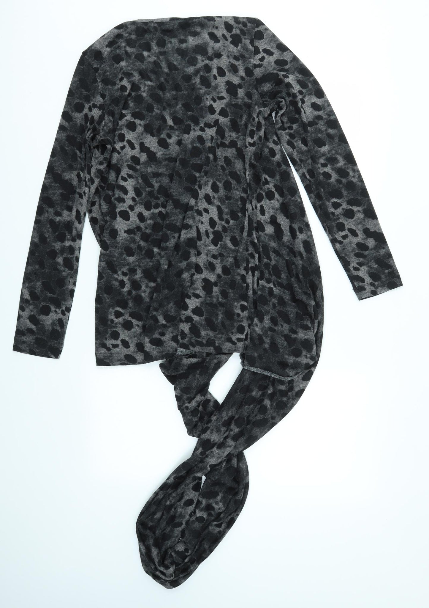 Womens Grey Animal Print  Cardigan Jumper Size M
