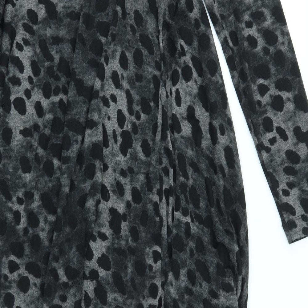 Womens Grey Animal Print  Cardigan Jumper Size M