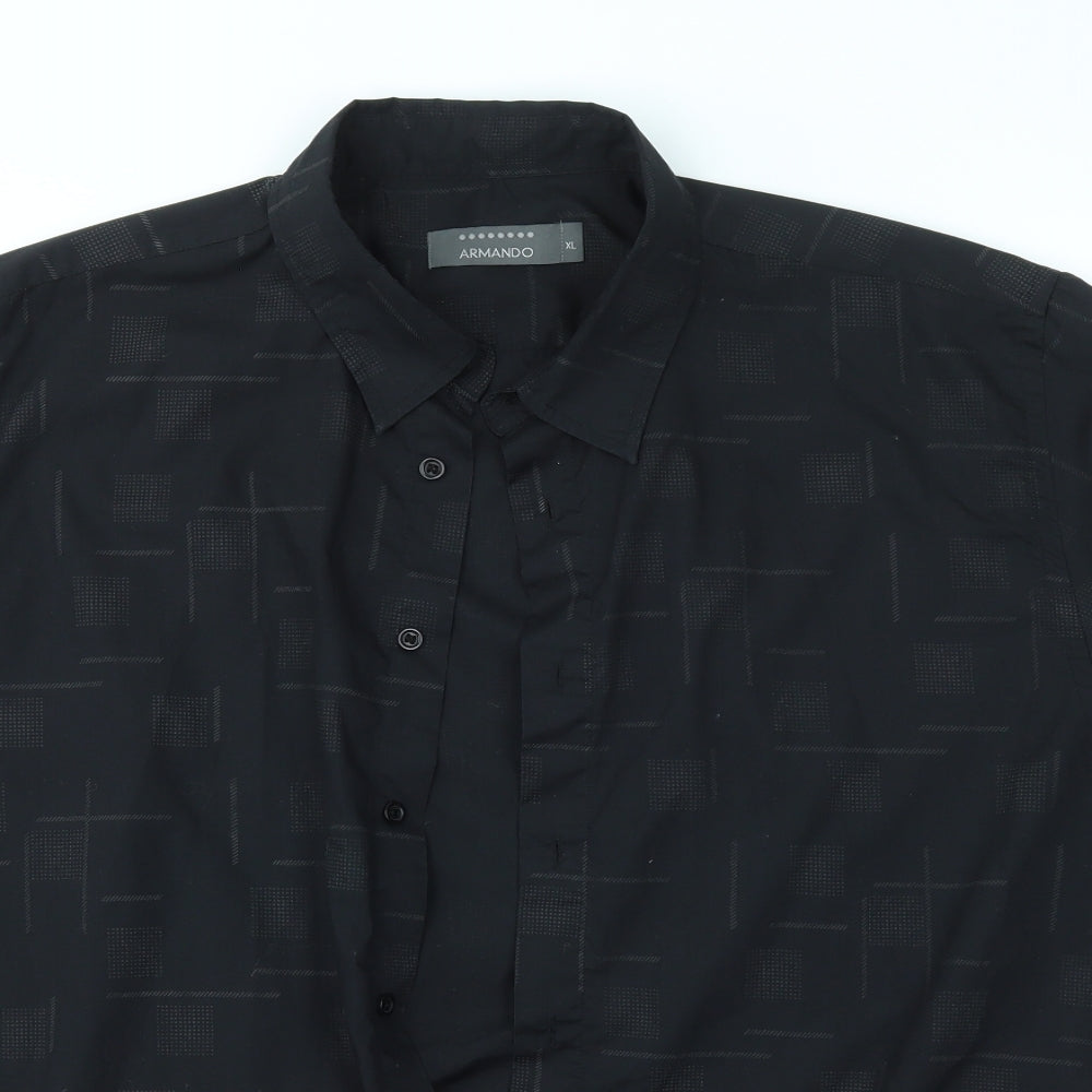 ARMANDO Mens Black    Button-Up Size XL
