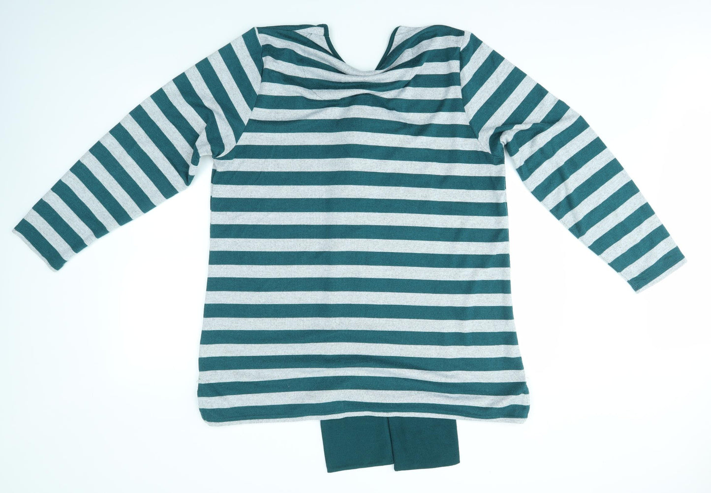 TIGI Womens Green Striped  Pullover Jumper Size 22