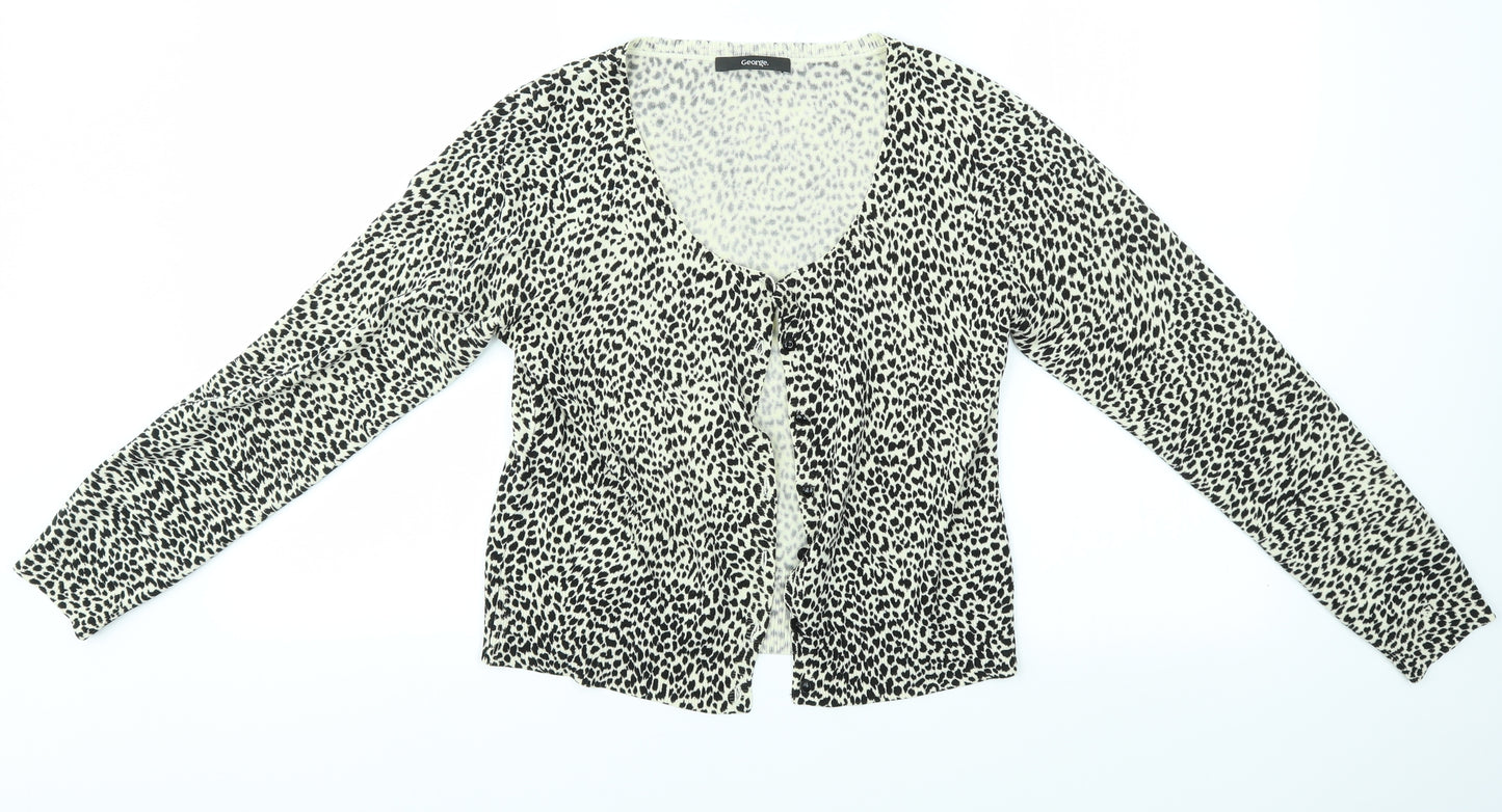 George Womens Multicoloured Animal Print  Cardigan Jumper Size 12