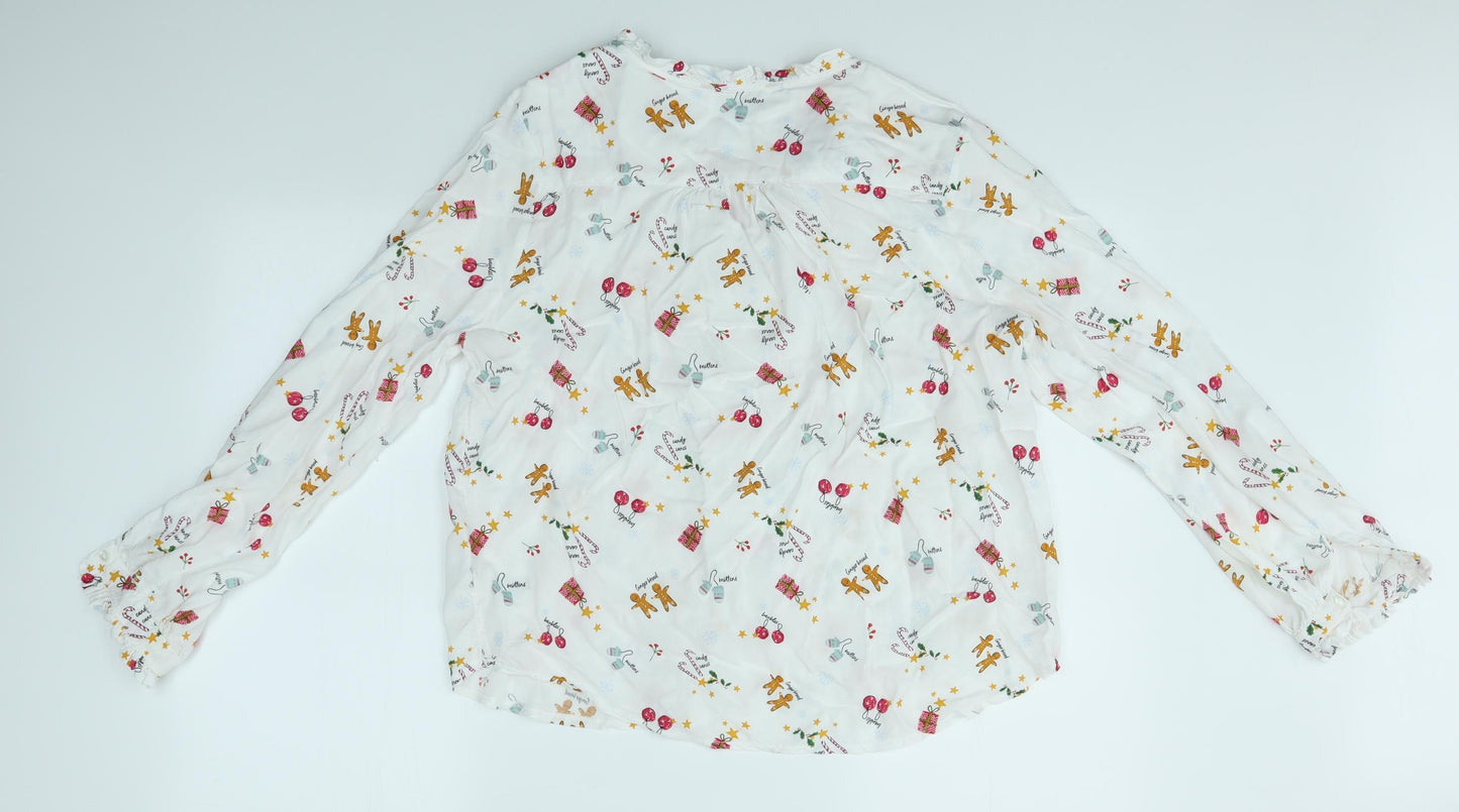 TU Womens Multicoloured   Basic Button-Up Size 16  - festive christmas