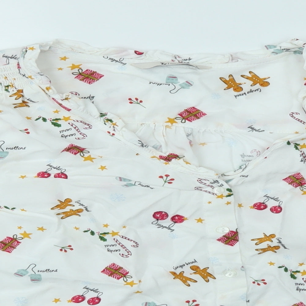 TU Womens Multicoloured   Basic Button-Up Size 16  - festive christmas