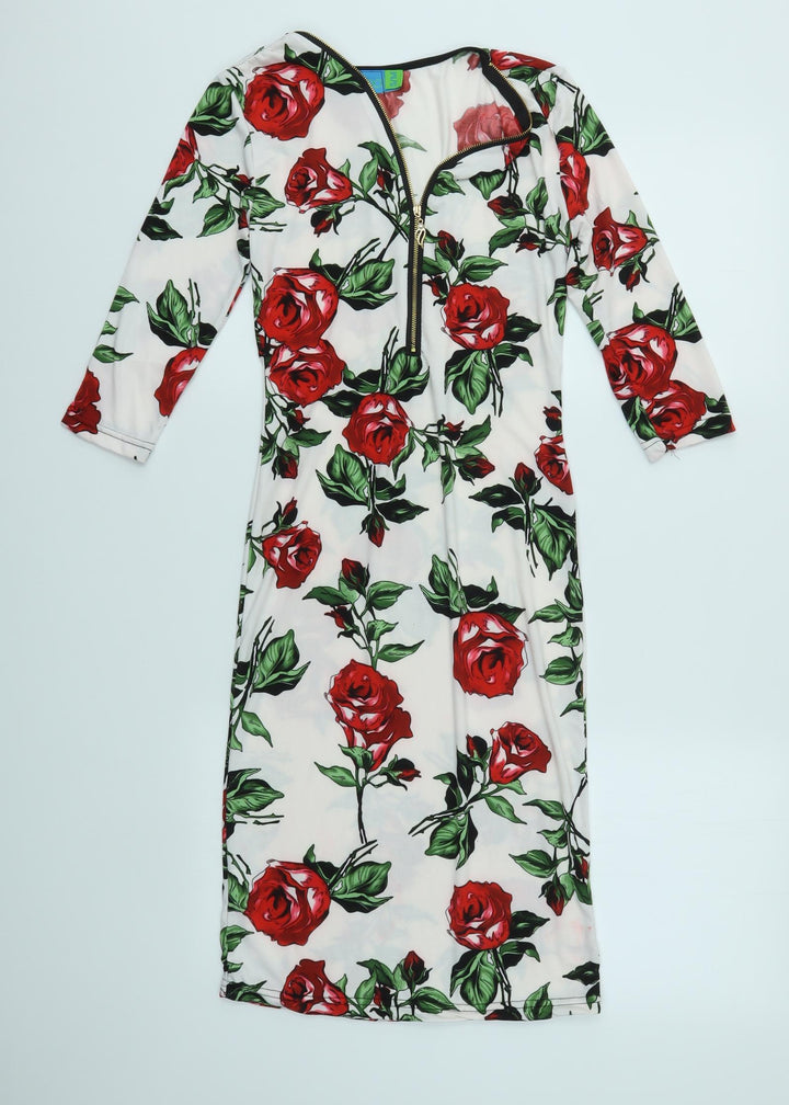 KOOPO Womens Multicoloured Floral Bodycon Size S