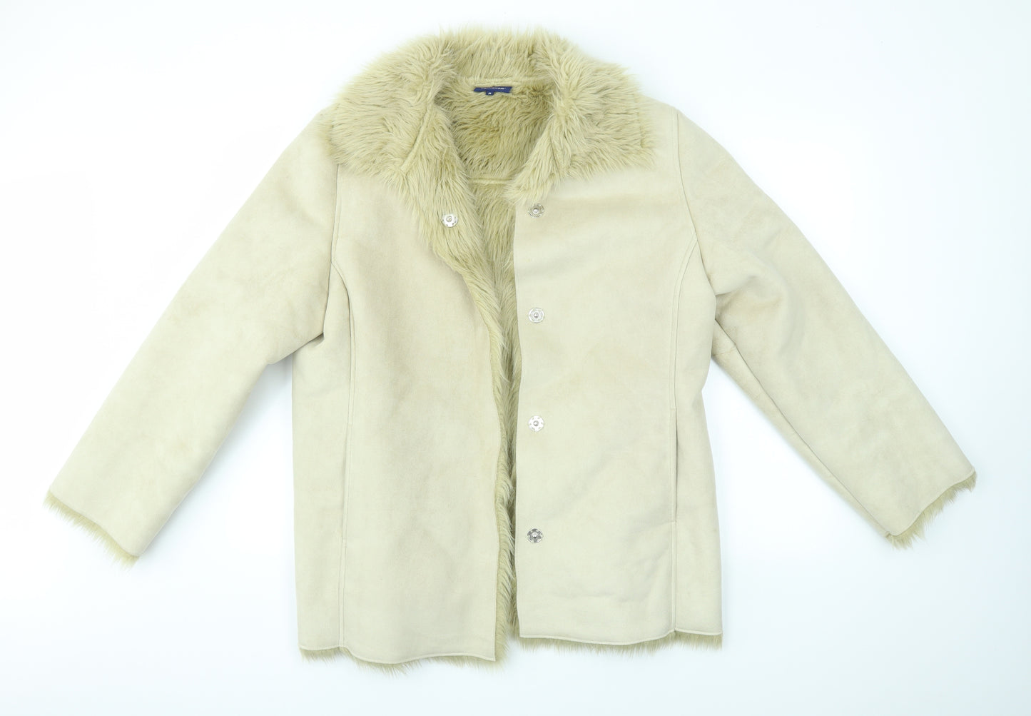 CASUALCLUB Womens Beige   Overcoat Coat Size 16