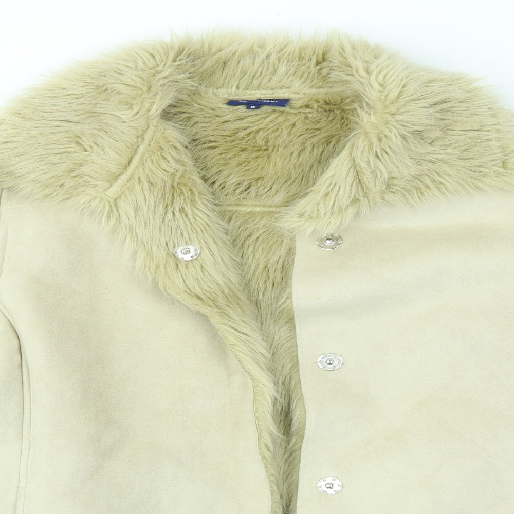 CASUALCLUB Womens Beige   Overcoat Coat Size 16