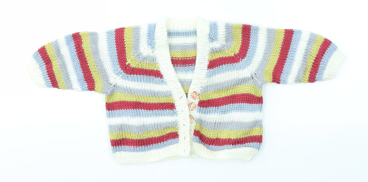 Preworn Baby Multicoloured Striped  Cardigan Jumper Size 3-6 Months