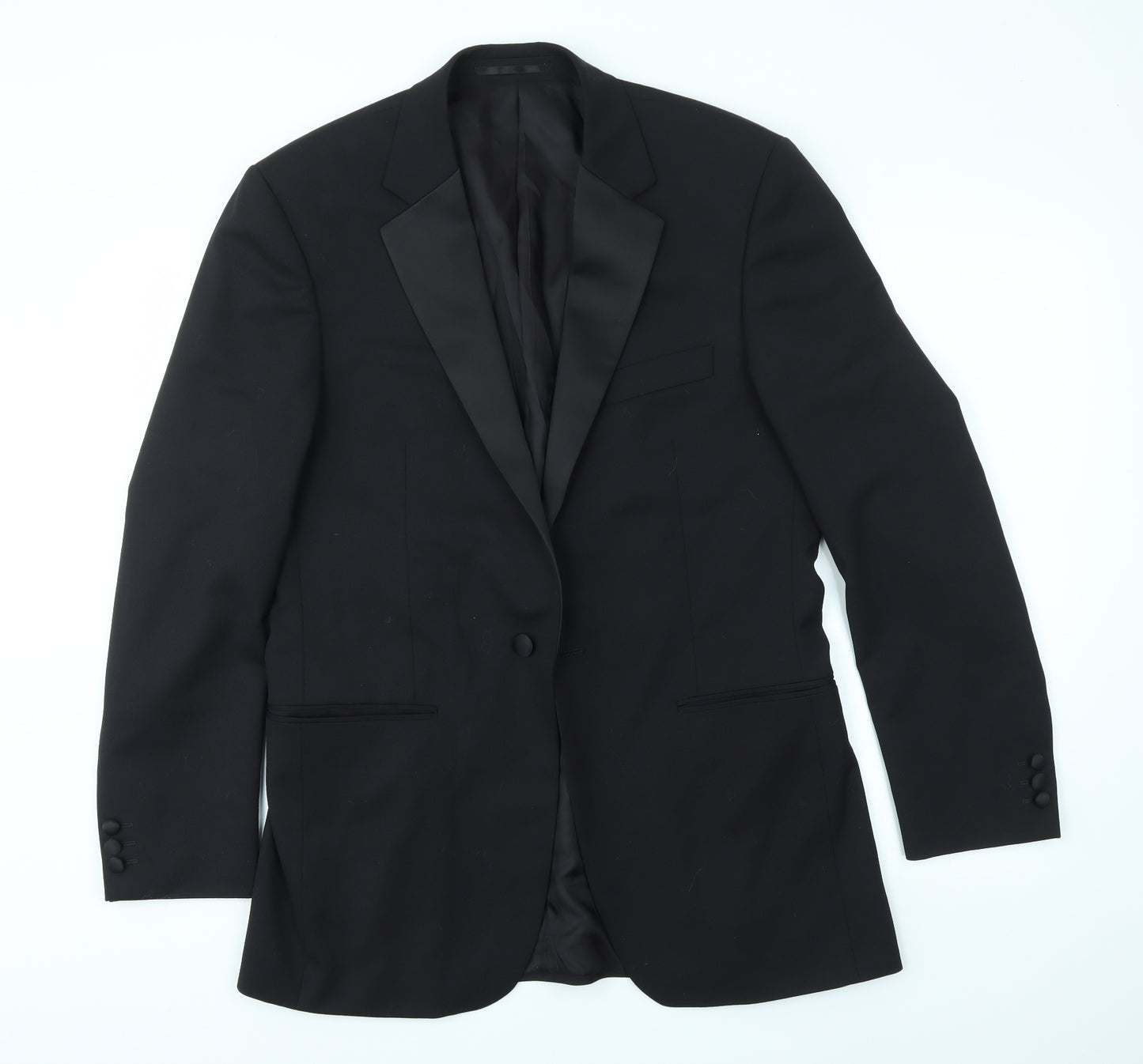 Preworn Mens Black   Jacket Suit Jacket Size 38  - LONG