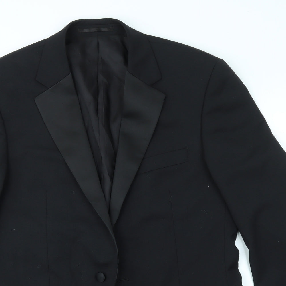 Preworn Mens Black   Jacket Suit Jacket Size 38  - LONG
