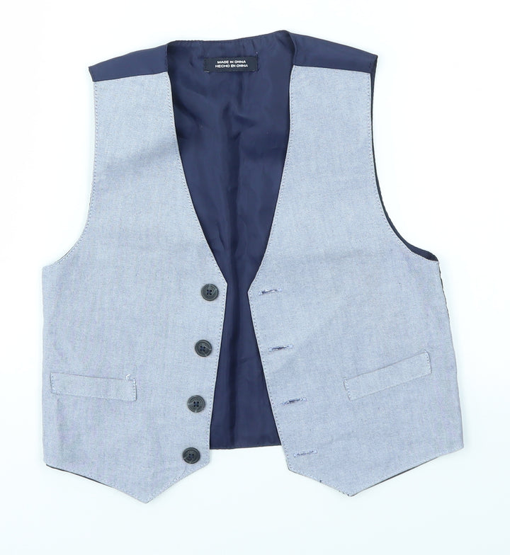Preworn Boys Blue   Jacket Waistcoat Size 2-3 Years