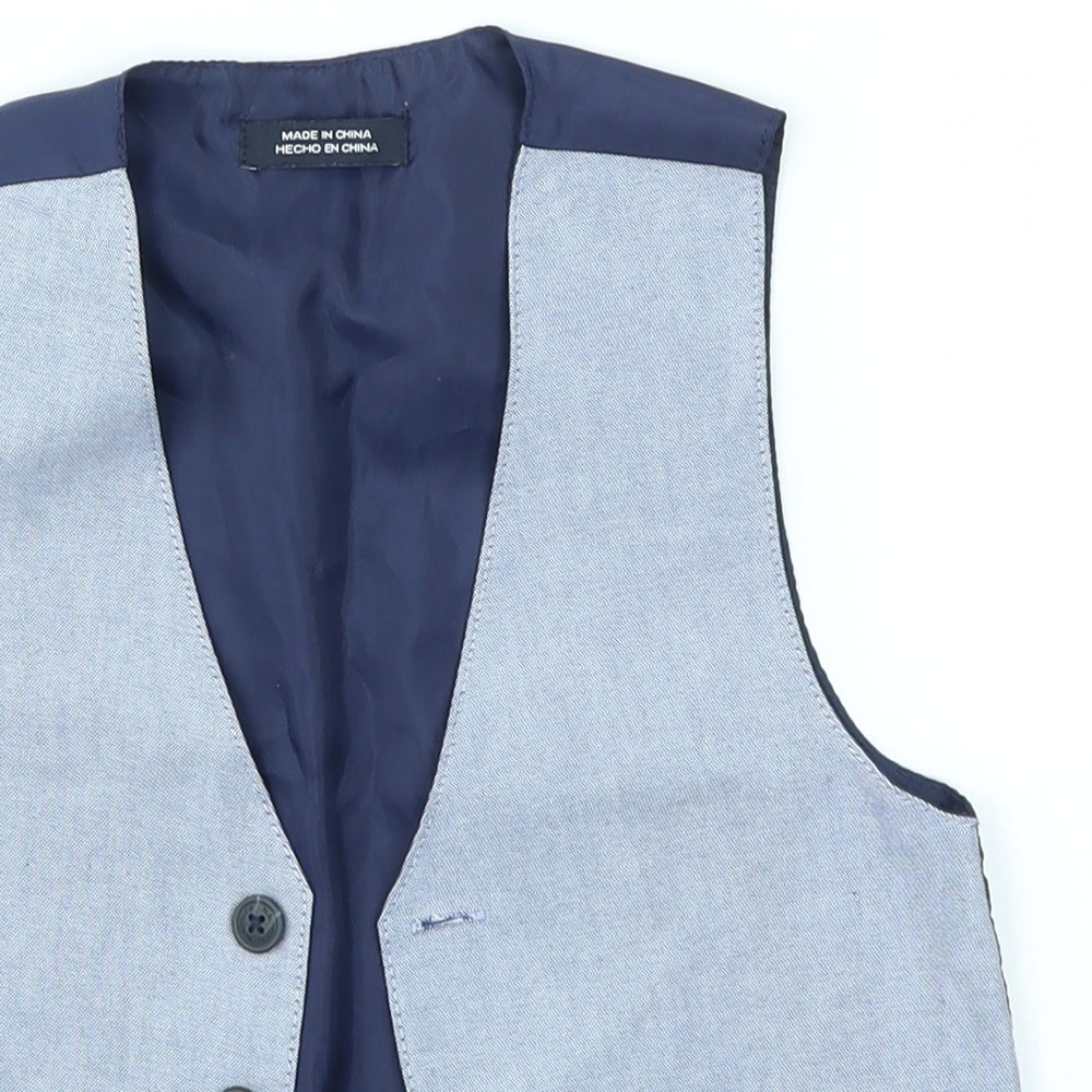 Preworn Boys Blue   Jacket Waistcoat Size 2-3 Years