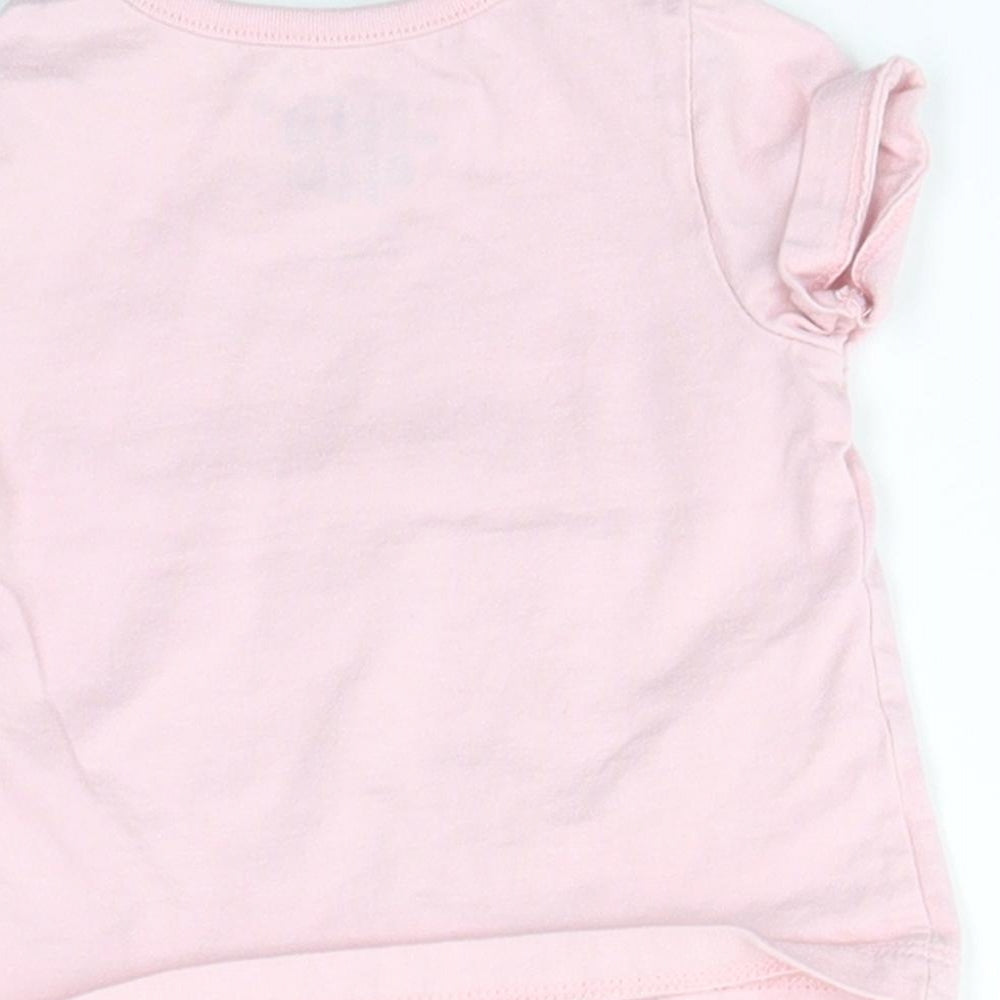 FRED AND FLO Baby Pink   Basic T-Shirt Size 0-3 Months