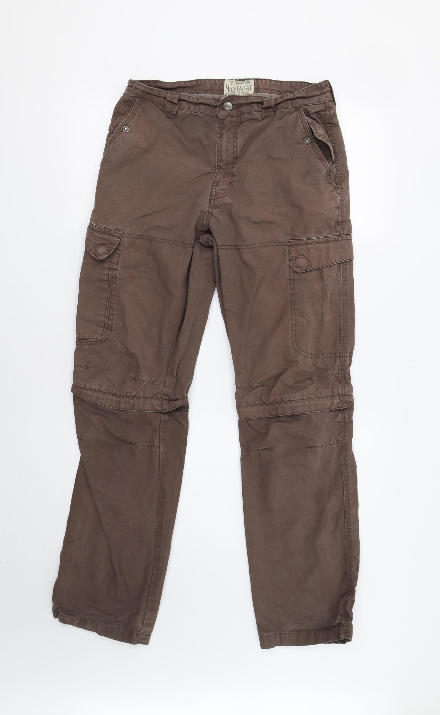 Mantaray Mens Brown   Cargo Trousers Size 30 L31 in
