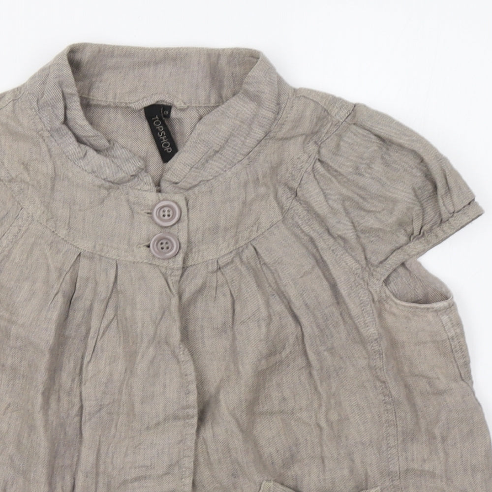 Topshop Womens Grey   Jacket Blazer Size 10