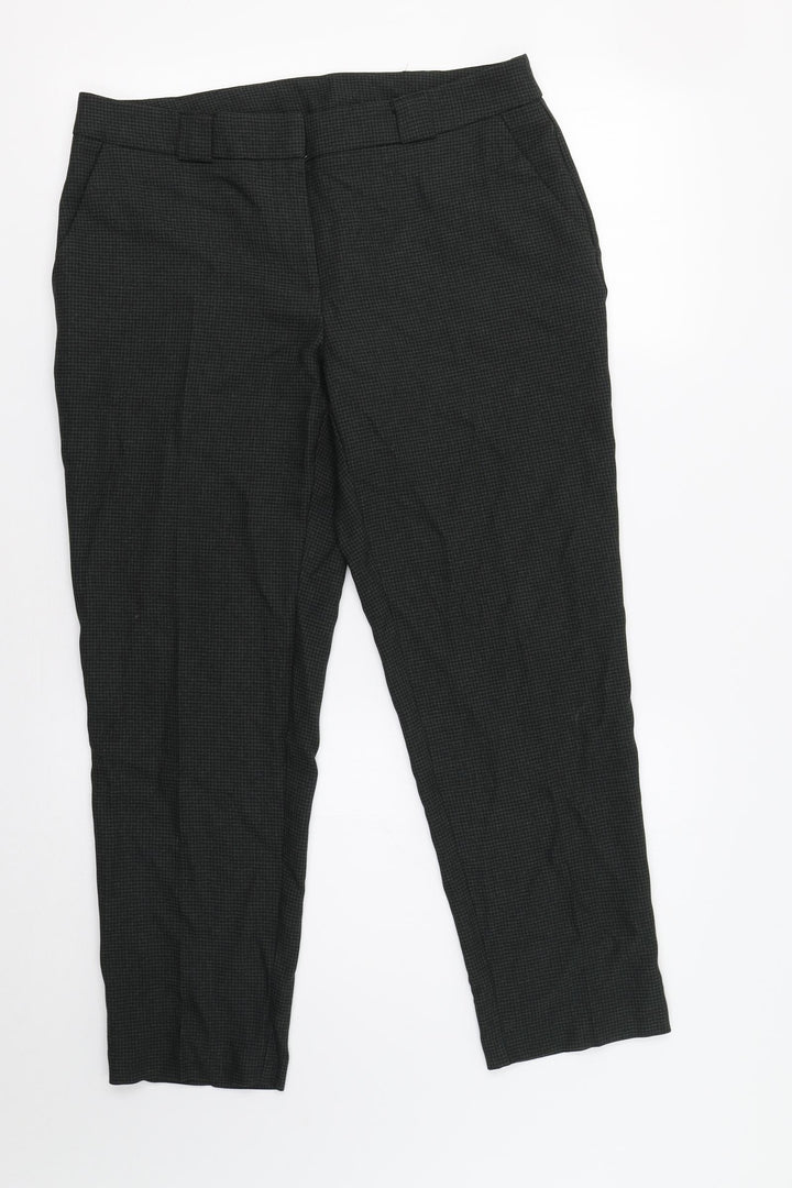 Dorothy Perkins Womens Green Check  Dress Pants Trousers Size 12 L27 in