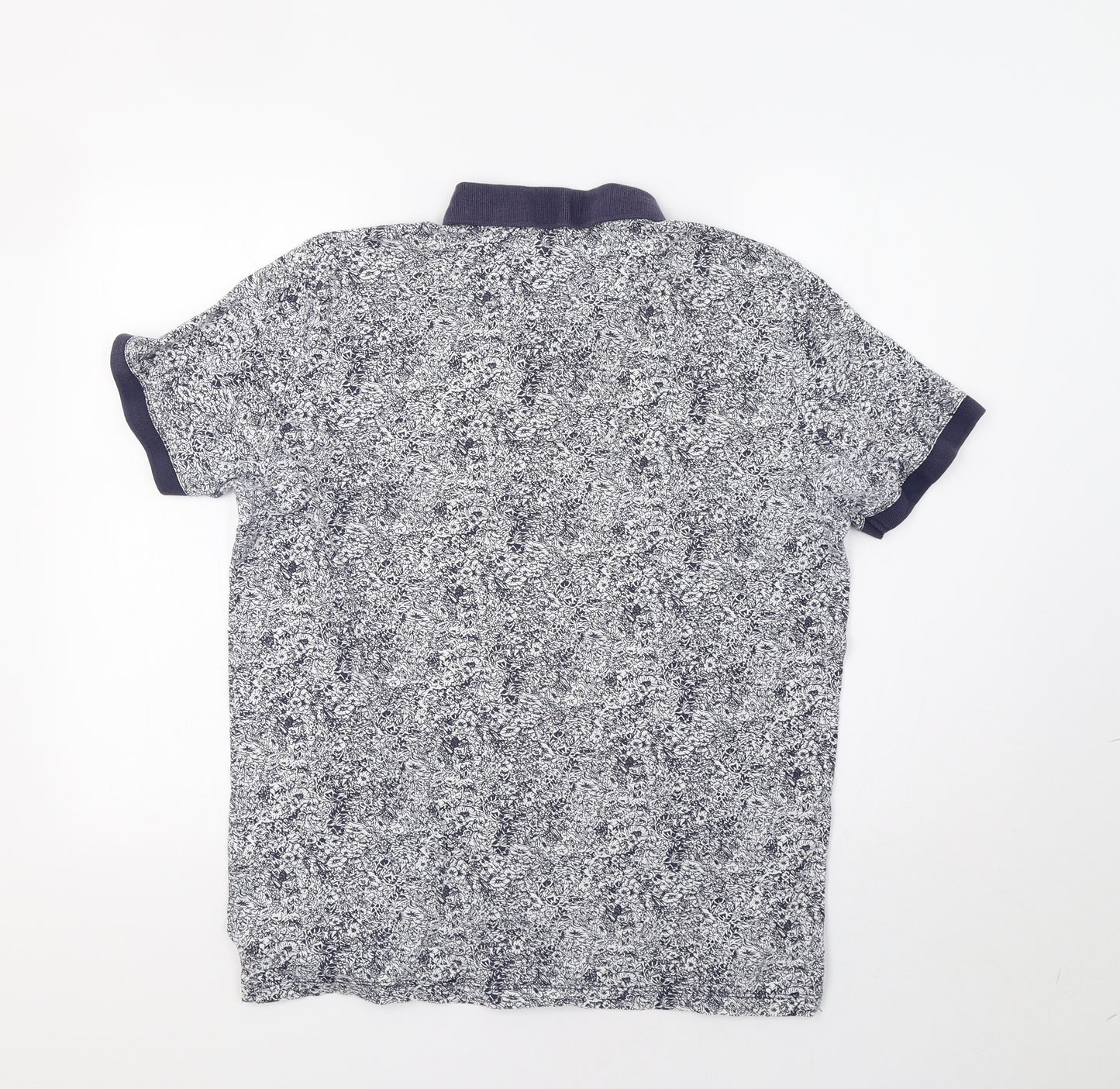 NEXT Mens Blue Floral   Polo Size L