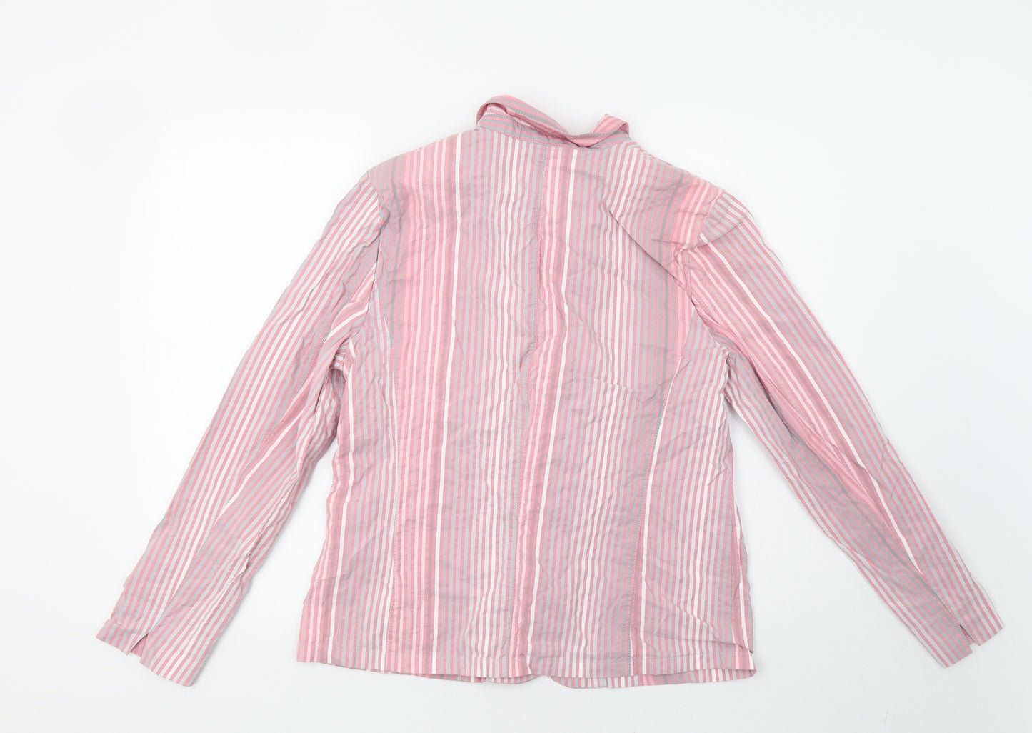 Rowland's Womens Pink Striped  Jacket Blazer Size 14