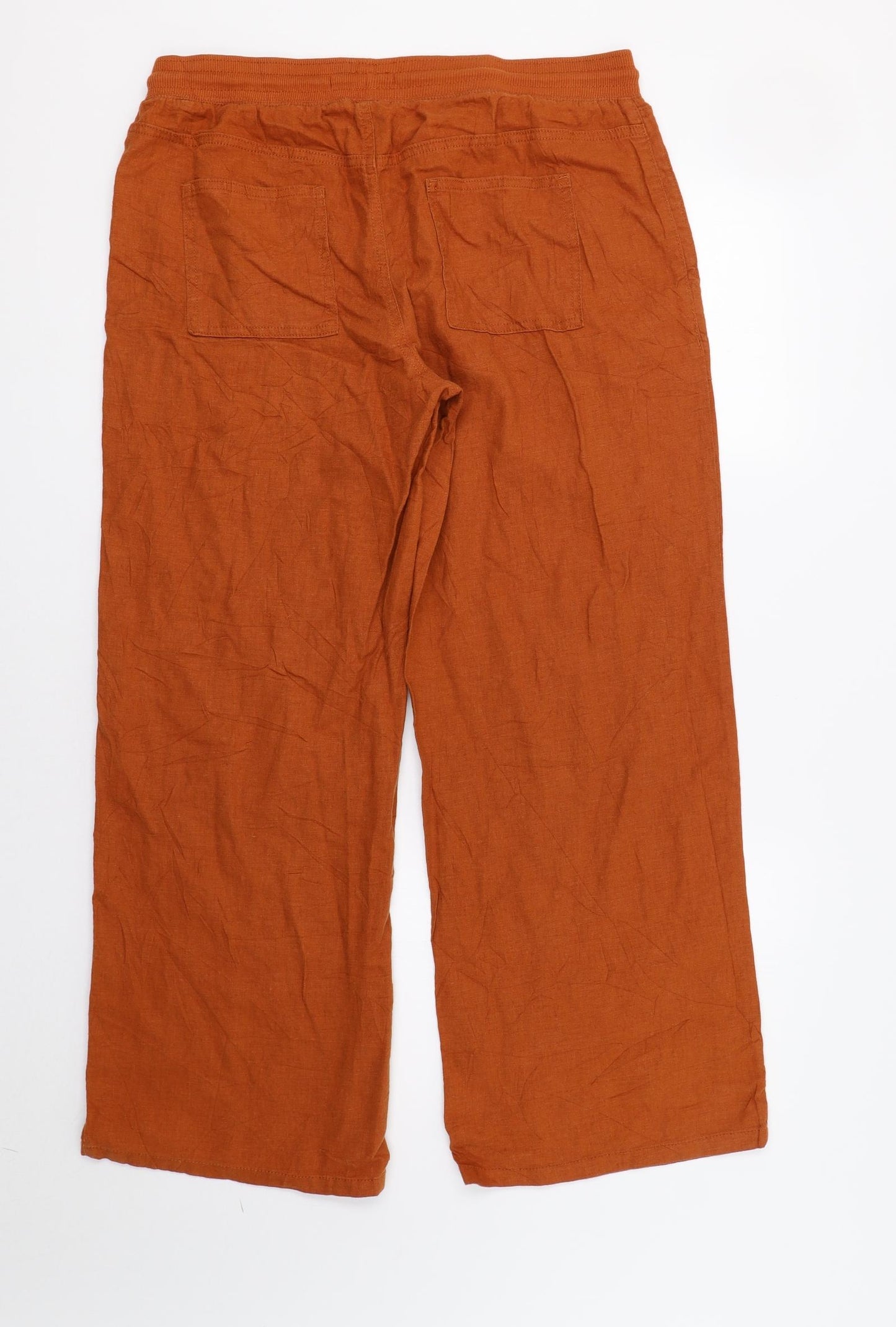 M&S Womens Orange   Trousers  Size 14 L28 in