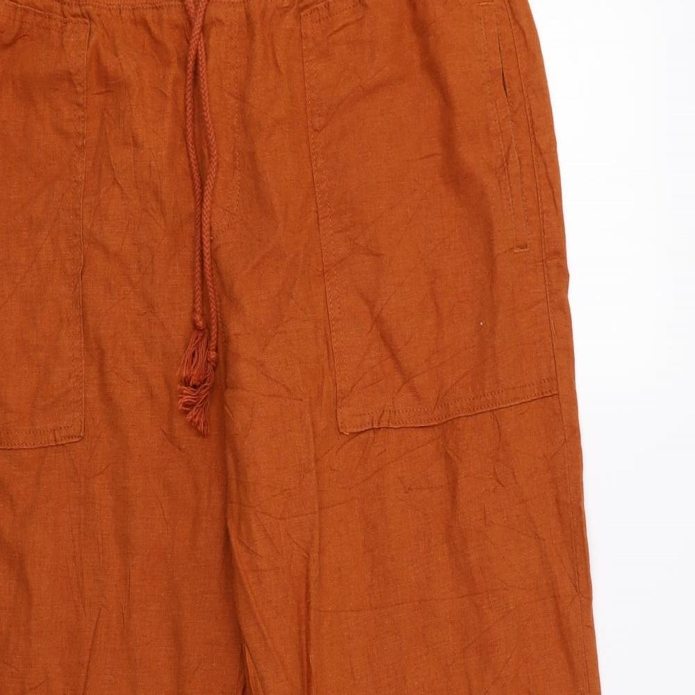 M&S Womens Orange   Trousers  Size 14 L28 in