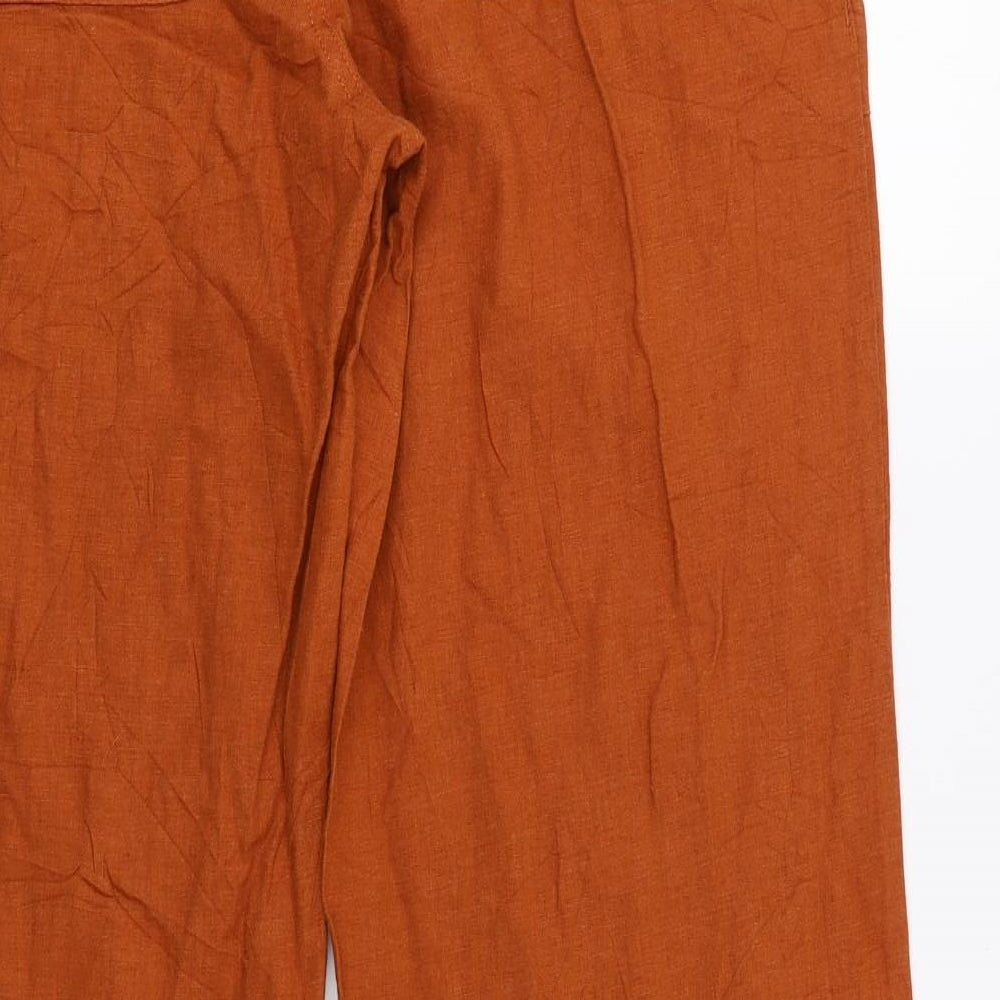 M&S Womens Orange   Trousers  Size 14 L28 in
