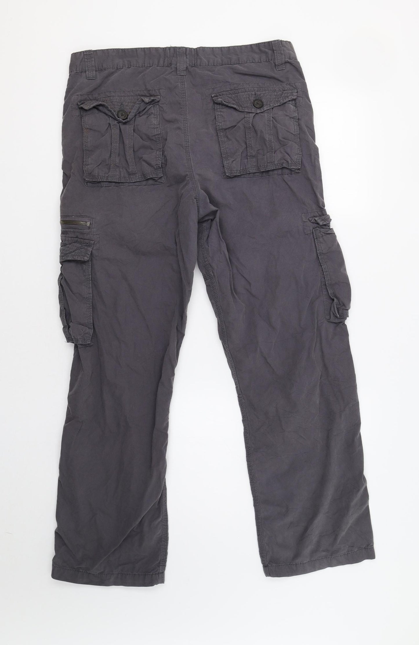 Easy Mens Grey   Cargo Trousers Size 34 L30 in