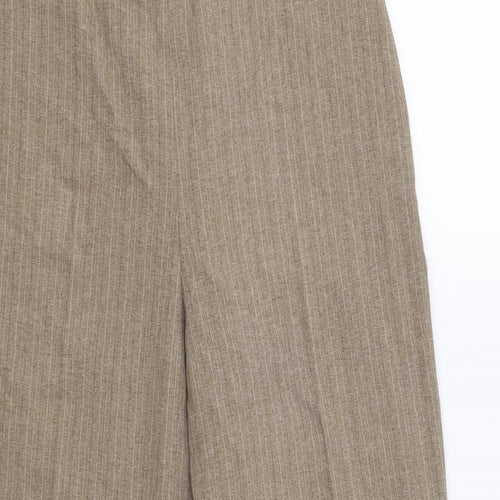 BHS Womens Beige Striped  Trousers  Size 14 L28 in