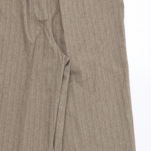 BHS Womens Beige Striped  Trousers  Size 14 L28 in