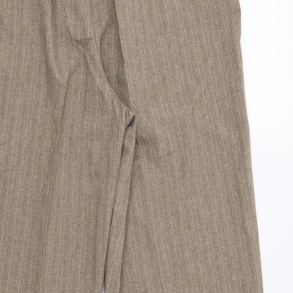 BHS Womens Beige Striped  Trousers  Size 14 L28 in