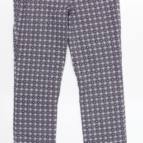 Primark Womens Blue Floral  Trousers  Size 10 L28 in