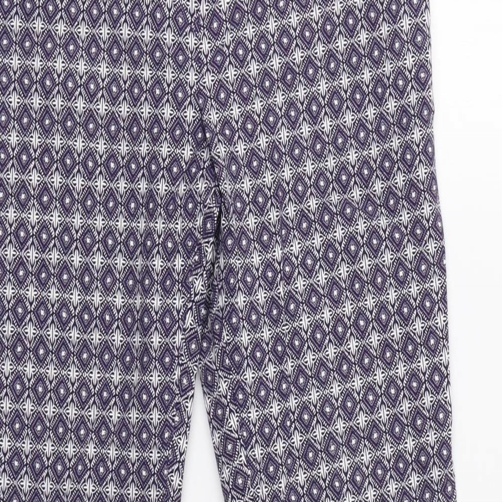 Primark Womens Blue Floral  Trousers  Size 10 L28 in