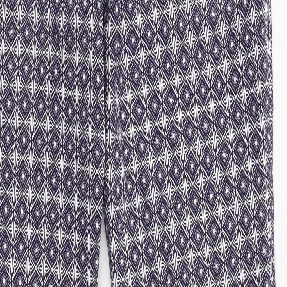 Primark Womens Blue Floral  Trousers  Size 10 L28 in