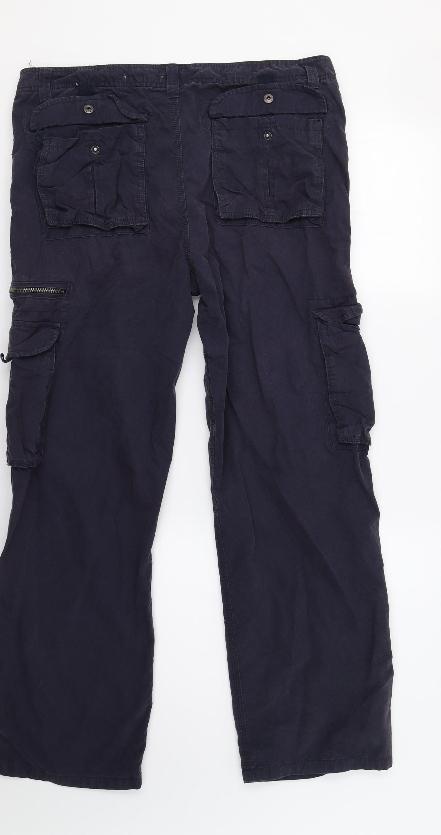 Easy Mens Blue   Cargo Trousers Size 34 L30 in