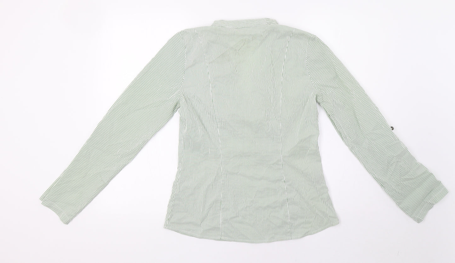 NEXT Womens Green Striped  Basic Blouse Size 14
