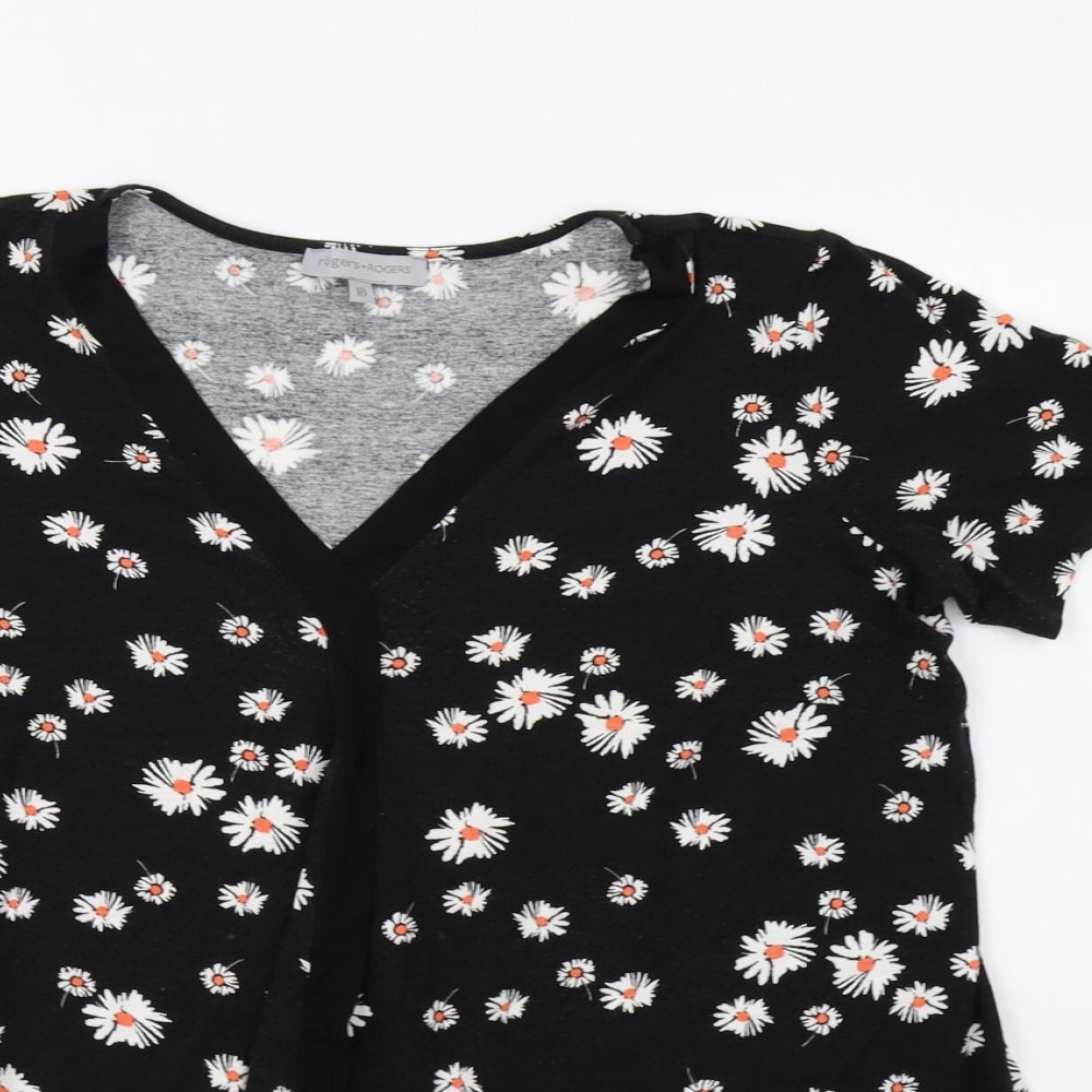 rogers+rogers Womens Black Floral   Blouse Size 18