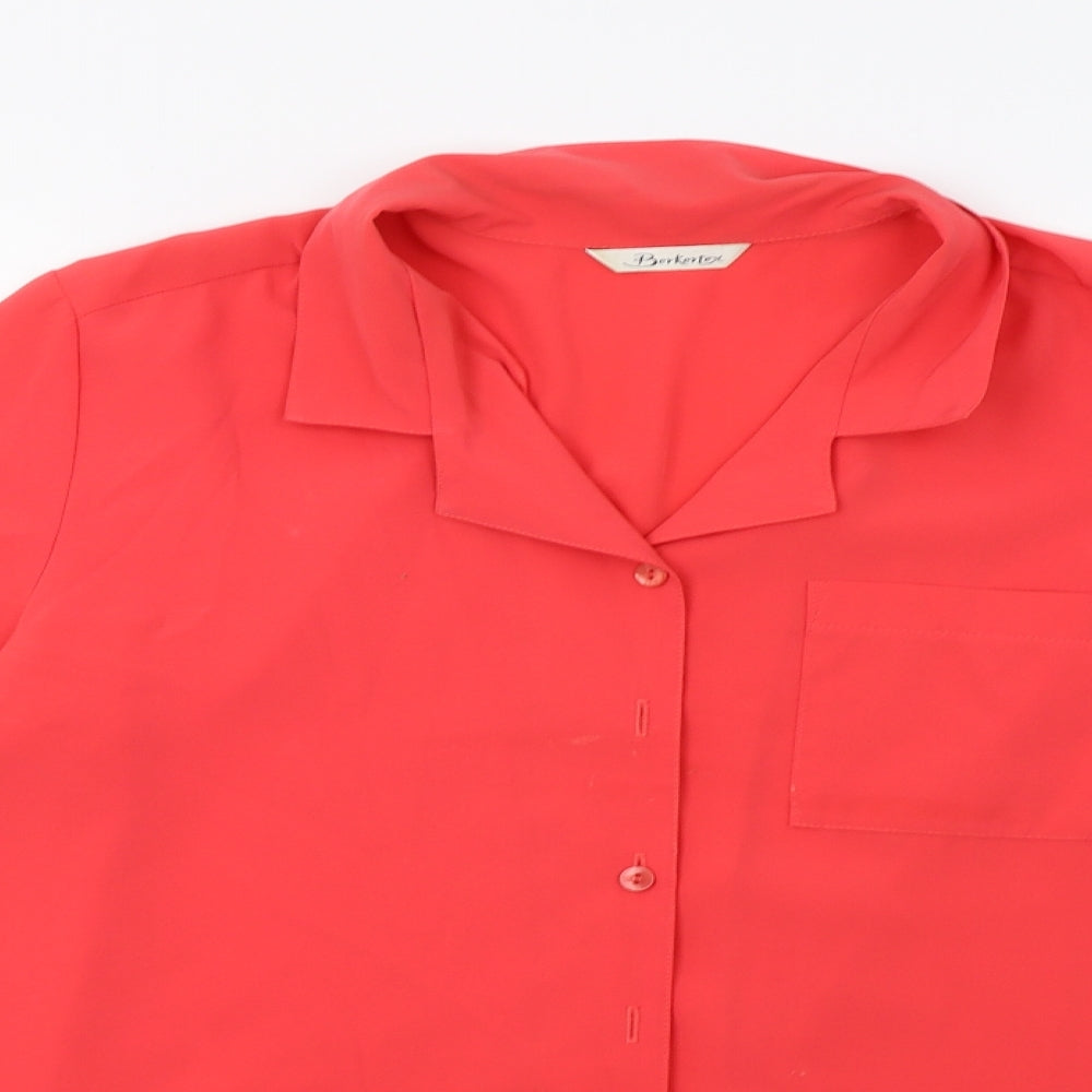 Berkertex Womens Red   Basic Button-Up Size 14