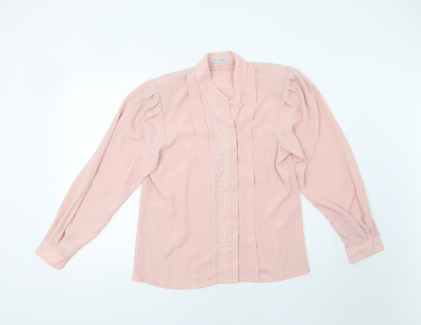 Jersey Masters Womens Pink   Basic Button-Up Size M