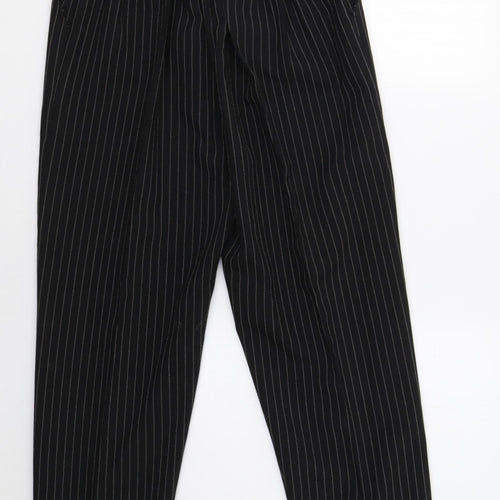 Preworn Womens Black Striped  Trousers  Size 16 L28 in