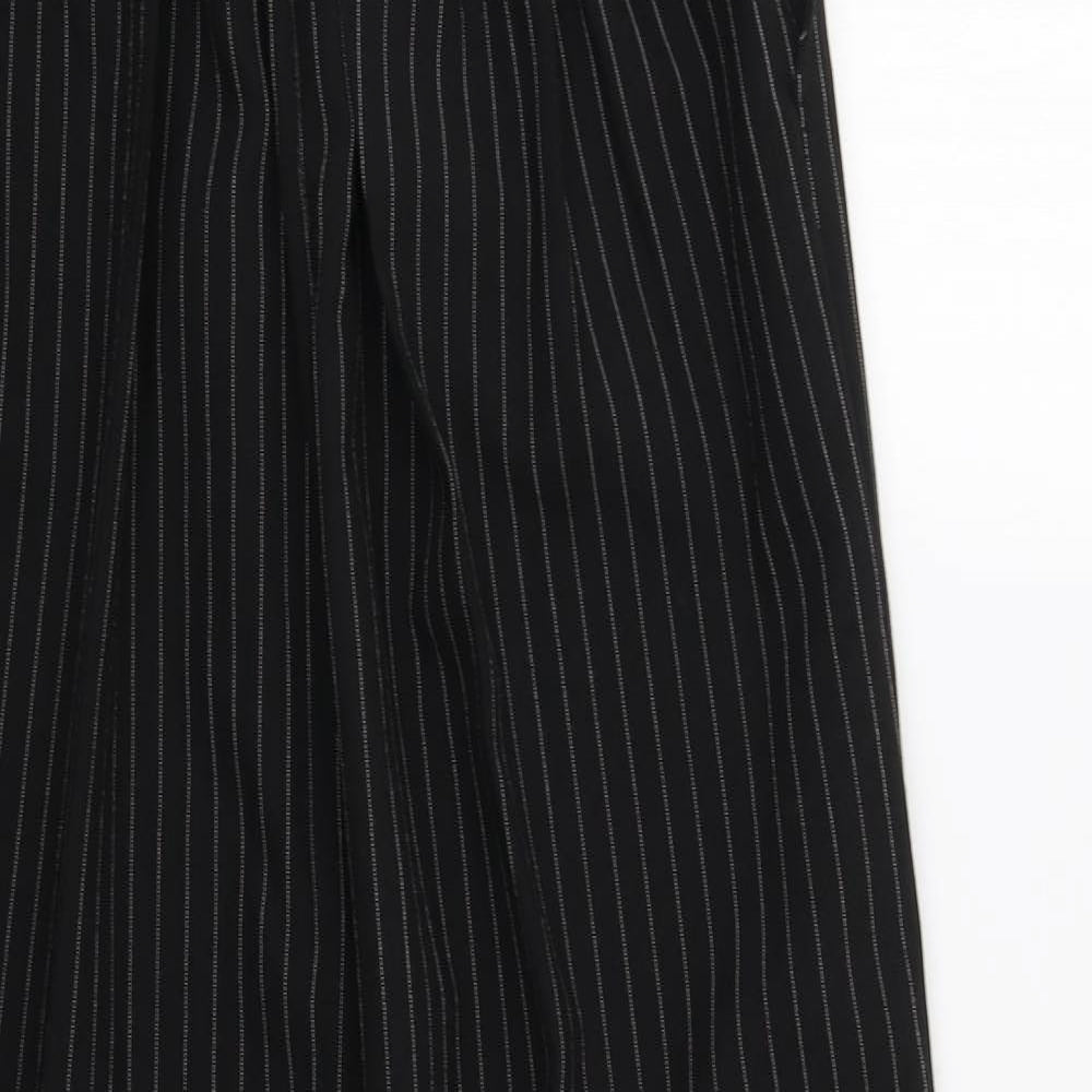Preworn Womens Black Striped  Trousers  Size 16 L28 in