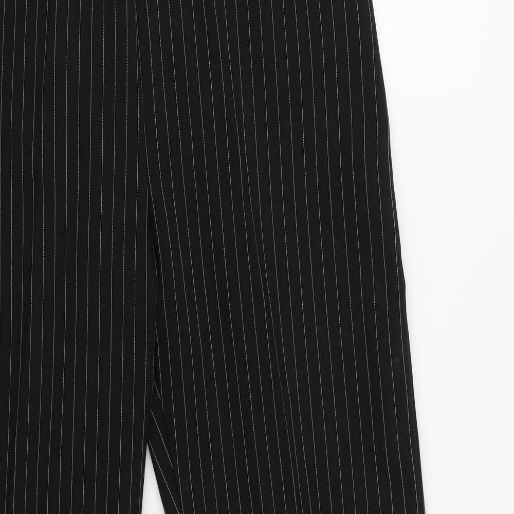 Preworn Womens Black Striped  Trousers  Size 16 L28 in