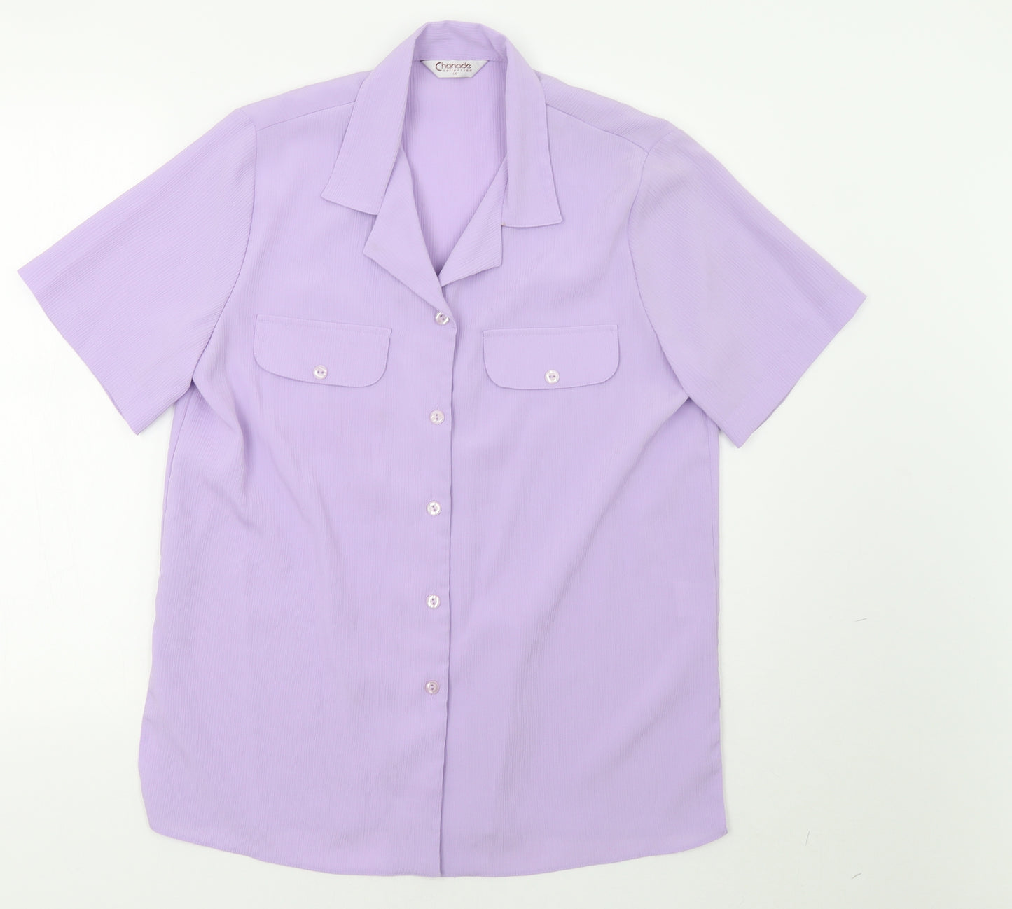 Channade Womens Purple   Basic Button-Up Size 14