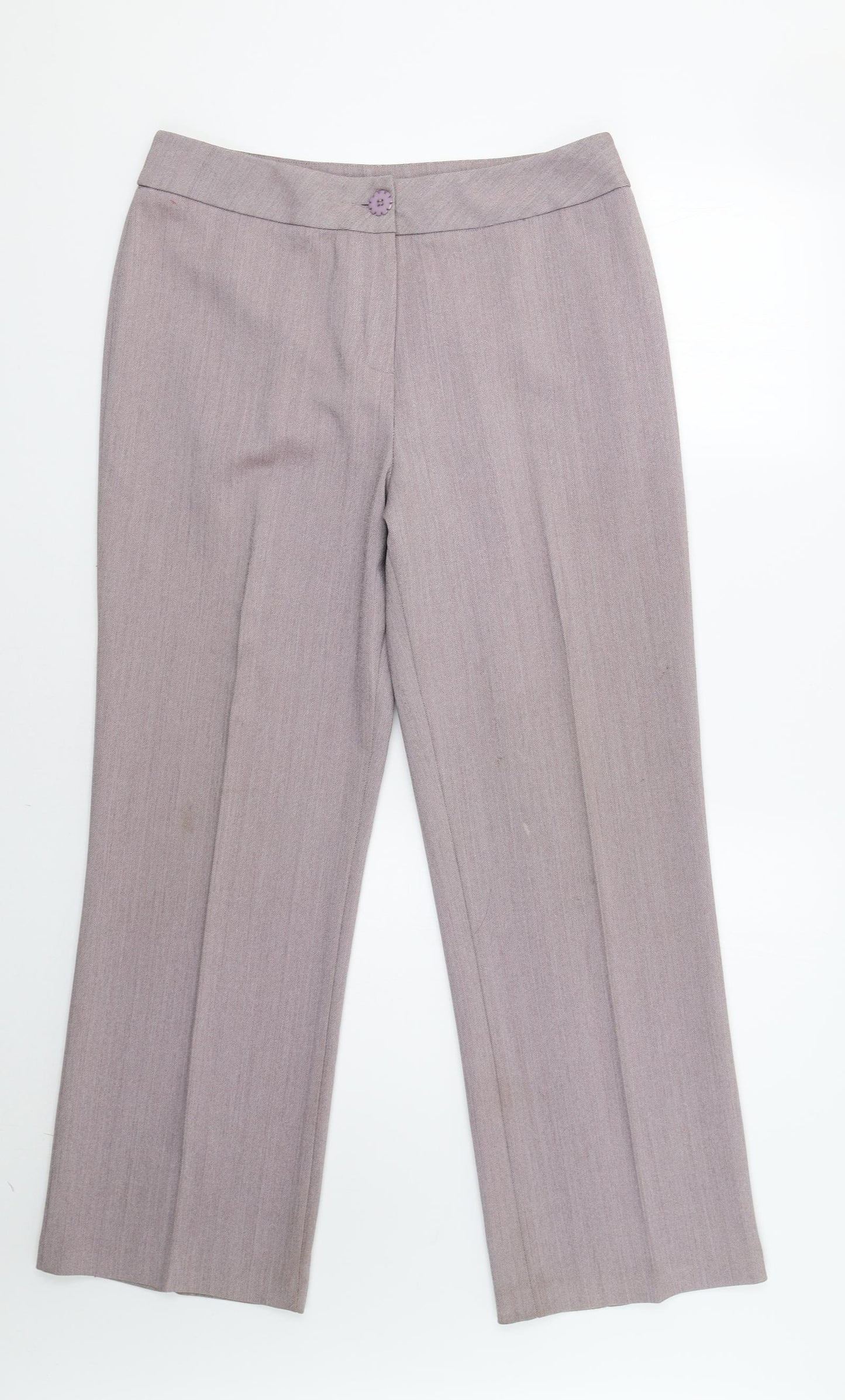 Berkertex Womens Pink Herringbone  Dress Pants Trousers Size 14 L30 in