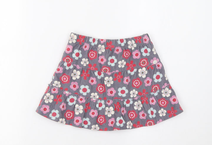 Cherokee Girls Grey Floral Flare Skirt Size 2-3 Years