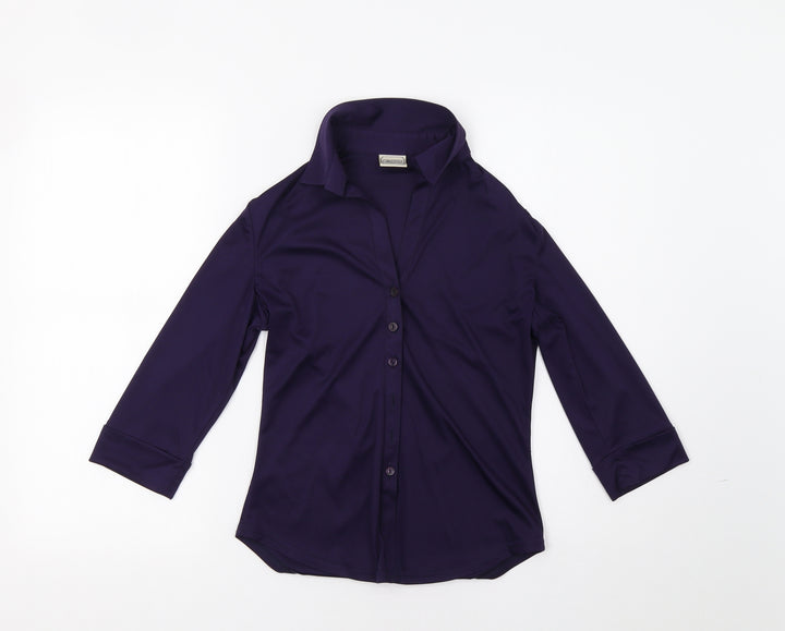 Simply Classic Womens Purple Basic Button-Up Size 12