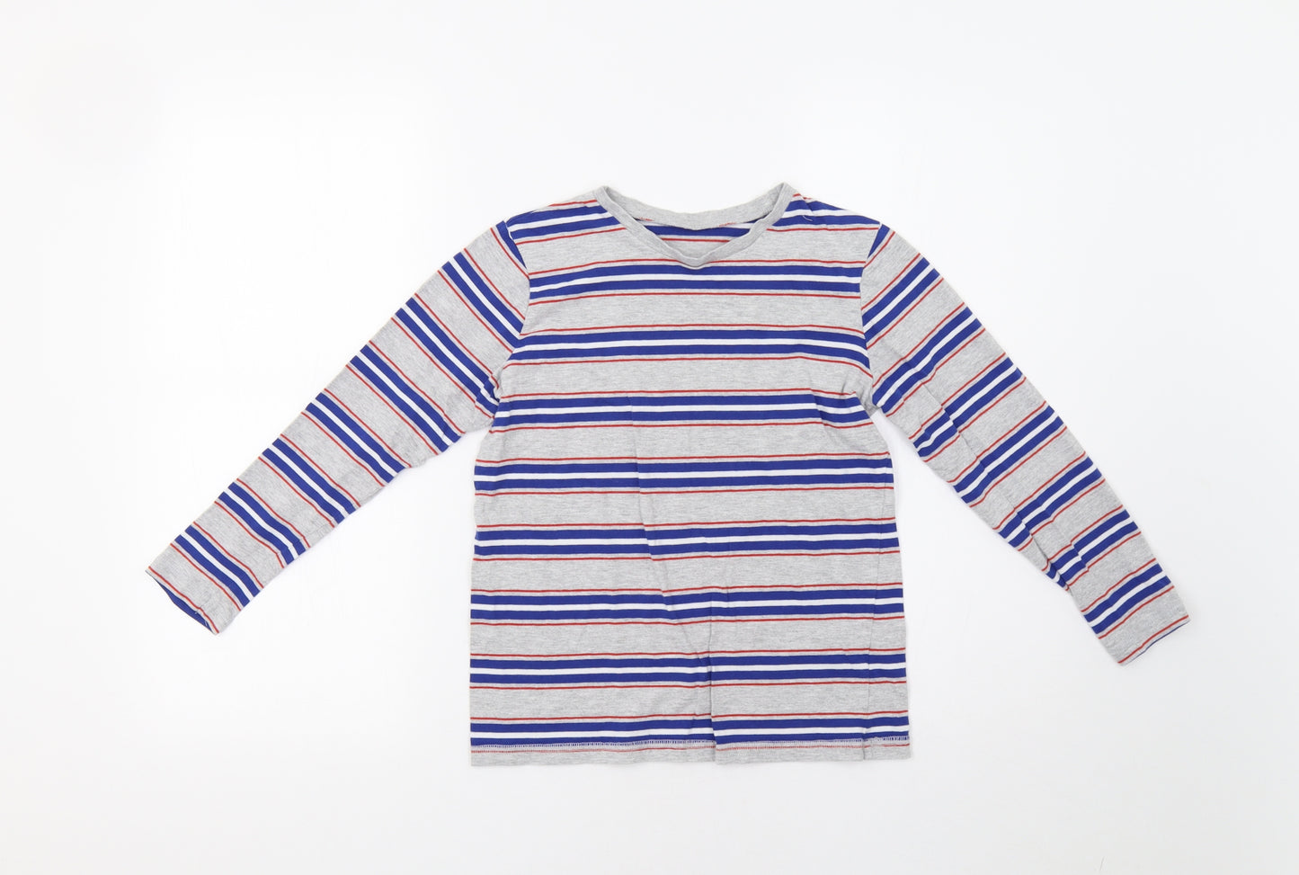 George Boys Grey Striped  Basic T-Shirt Size 10-11 Years